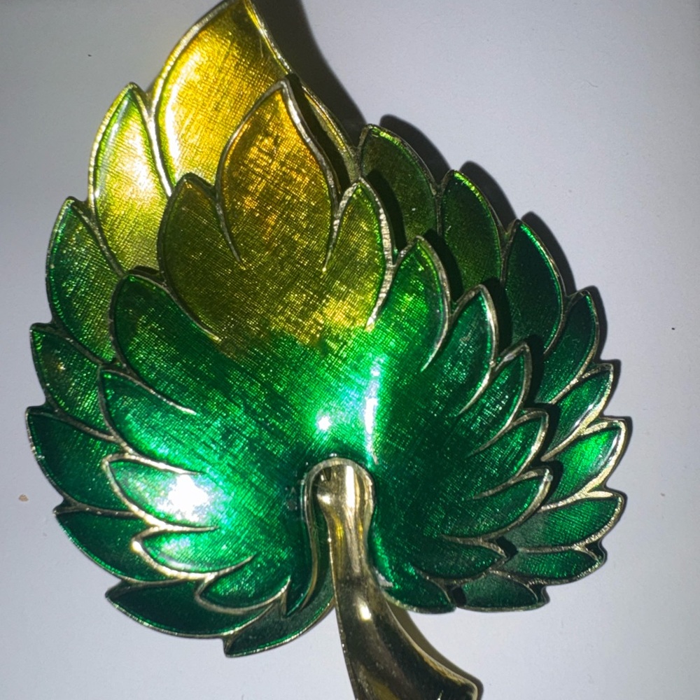 Green and Gold Leaf Brooch